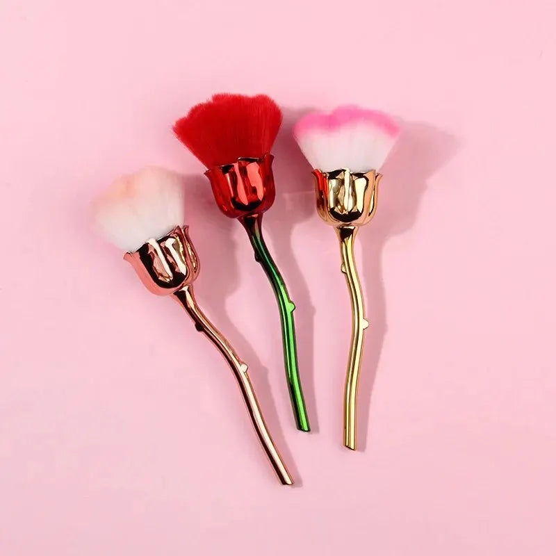 Black Rose Shaped Loose Powder Makeup Brush – Face & Nail Art Tool
