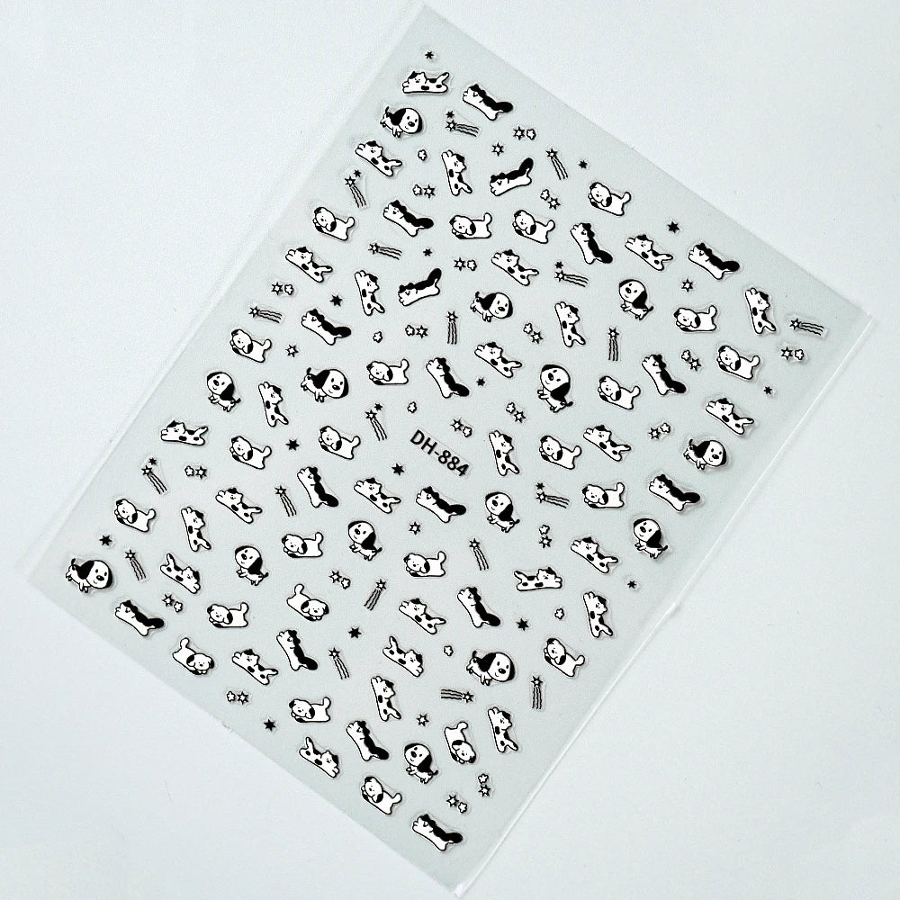 Kawaii Capybara & Spotted Puppy Nail Art Stickers – DIY Manicure Decals