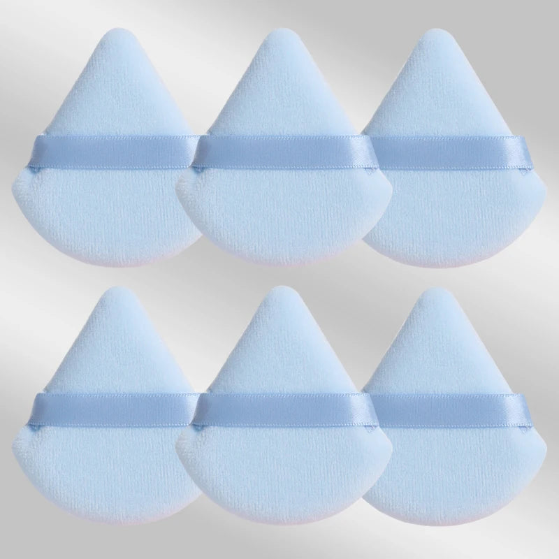 6 Pcs Triangular Makeup Sponge Puffs Soft Skin-Friendly Foundation Blenders for Home or Travel Use