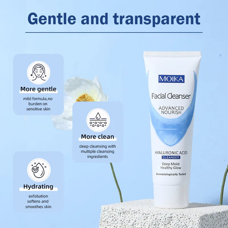 Hyaluronic Acid Moisturizing & Oil-Control Facial Cleanser – Deep Cleansing & Exfoliating Skincare