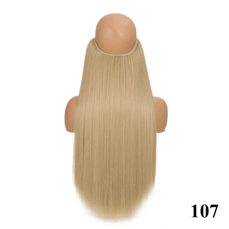 Fish Line Hair Extensions – Straight & Curly, 40/50/60cm, Daily Wear