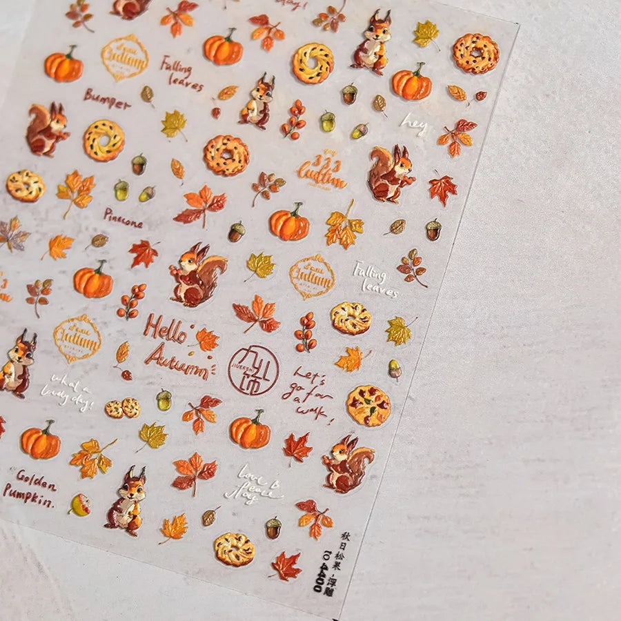 Sunflower & Autumn Harvest Nail Art Stickers