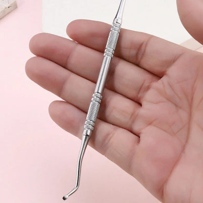 3pcs Stainless Steel Cuticle Pusher & Remover Set – Includes Cuticle Trimmer, Dead Skin Pusher & Gel Polish Remover Tool