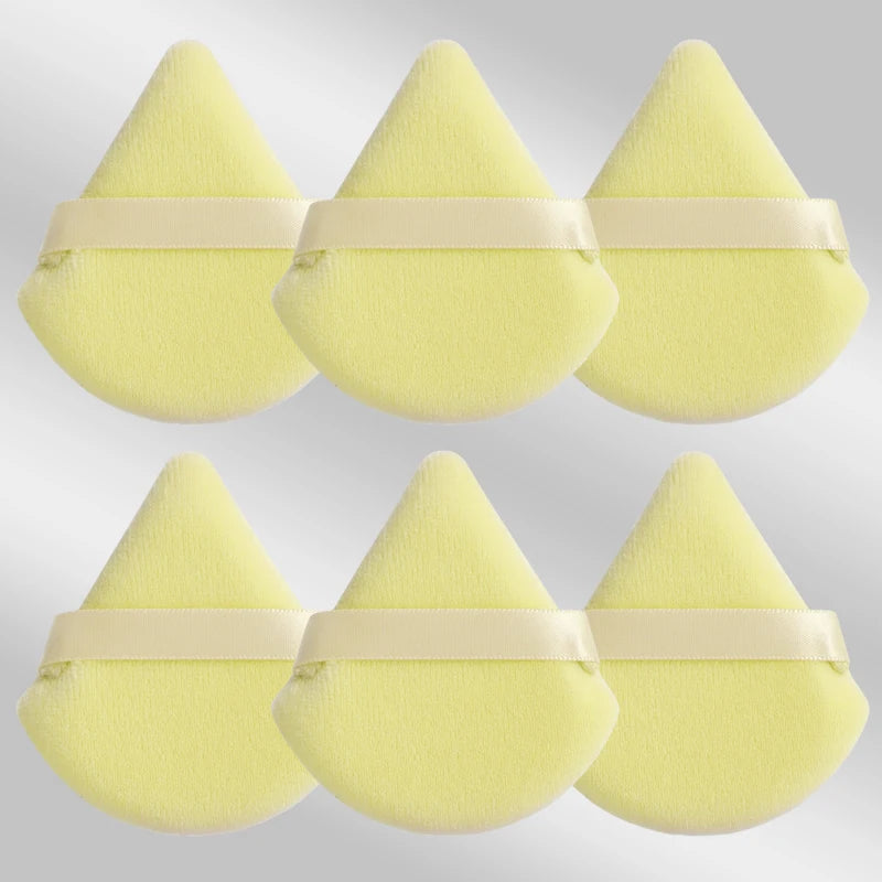 6 Pcs Triangular Makeup Sponge Puffs Soft Skin-Friendly Foundation Blenders for Home or Travel Use