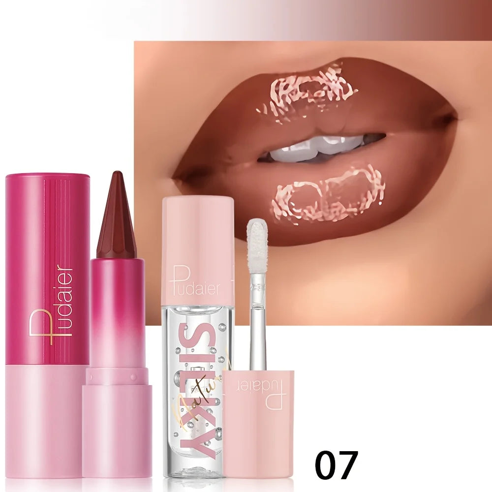 Silky Lipstick & Nourishing Lip Oil Set – Long-Lasting Hydration & Versatile Looks