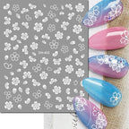 3D Y2K Hibiscus Floral Nail Stickers