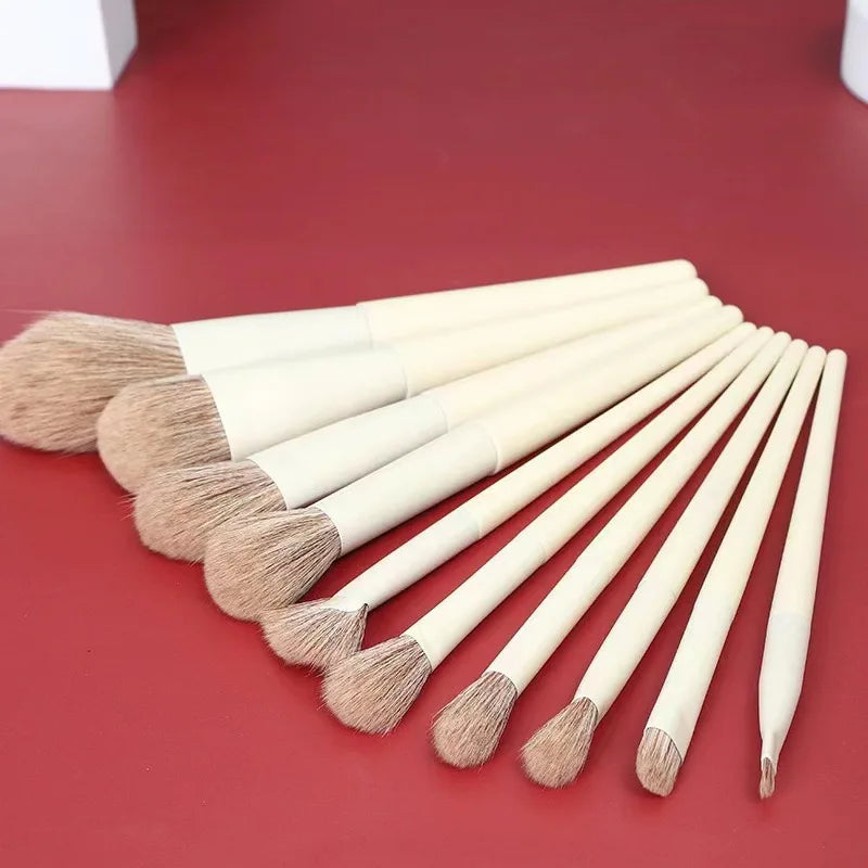 10PCS Makeup Brush Set – Foundation, Blush, Eyeshadow, Eyebrow, Contour & Lip Beauty Tools