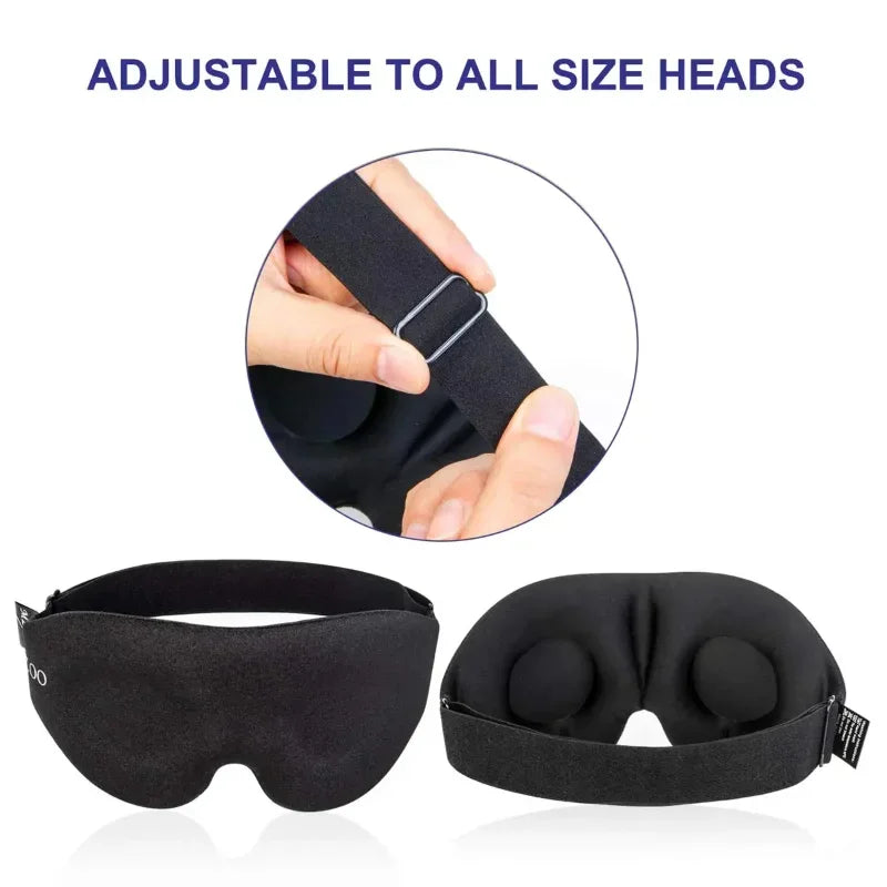 3D Contoured Eye Mask for Sleeping – Concave Molded Night Blindfold, Light Blocking Sleep Mask for Women & Men, Cute Comfort Design