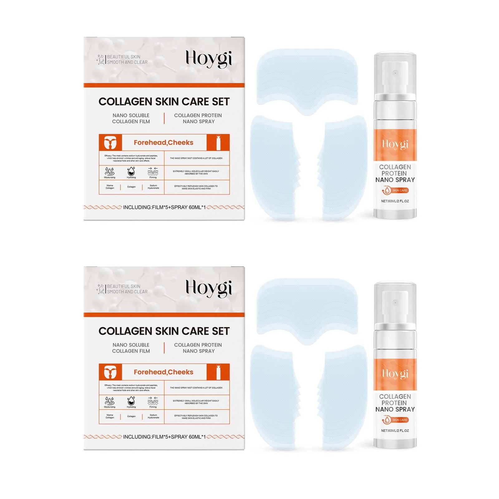 Nano Soluble Collagen Serum Spray Set – Wrinkle Repair & Skin Brightening Face Filler for Firm, Youthful Skin