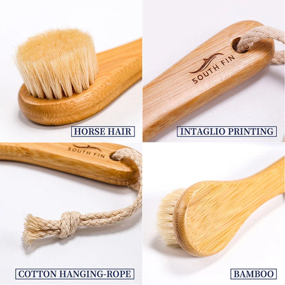 1Pc Facial Cleansing Brush – Soft Bamboo Hair Face Brush for Deep Cleaning, Gentle Massage & Portable Skincare