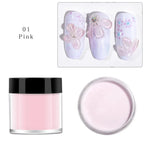 10g White Pink Clear Acrylic Powder – Professional Polymer for Carving, 3D Art, Dip & French Nail Extensions