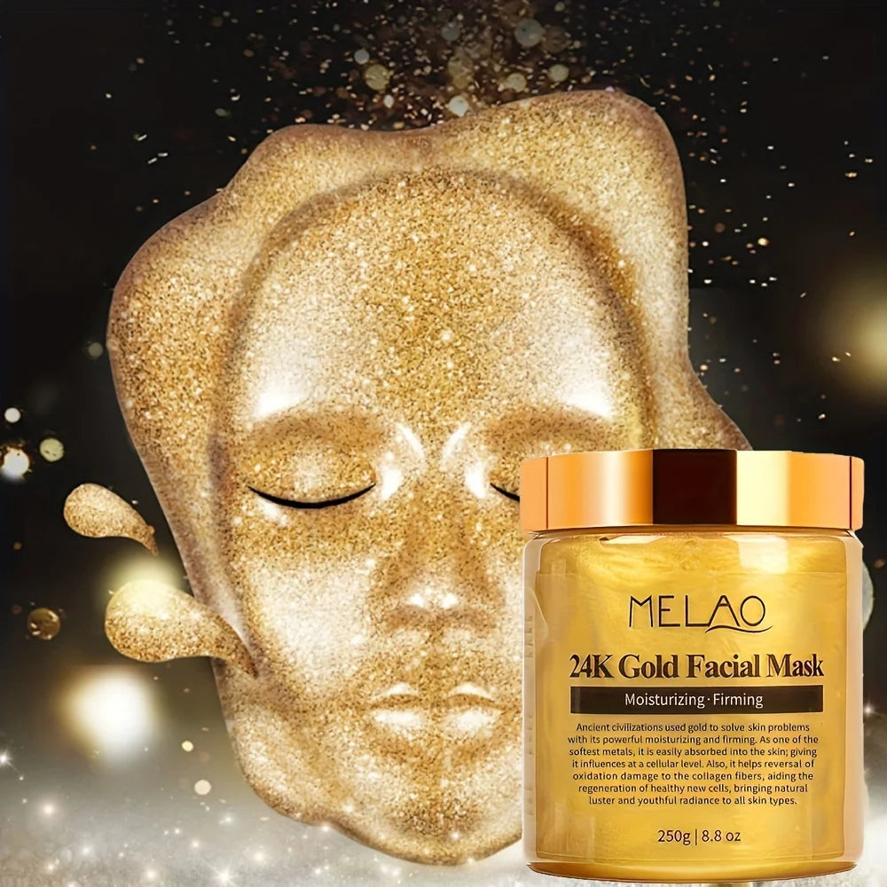 24K Gold Collagen Face Mask – Hydrating & Moisturizing Facial Mask, Skin Brightening Beauty Treatment