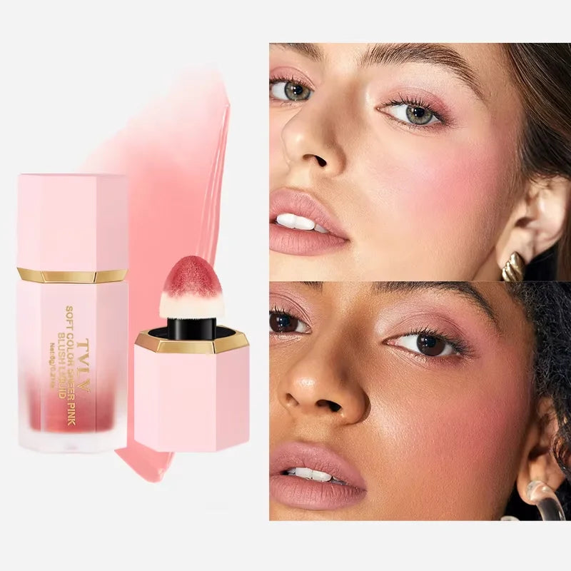 3-Color Matte Waterproof Powder Blusher with Sponge Brush