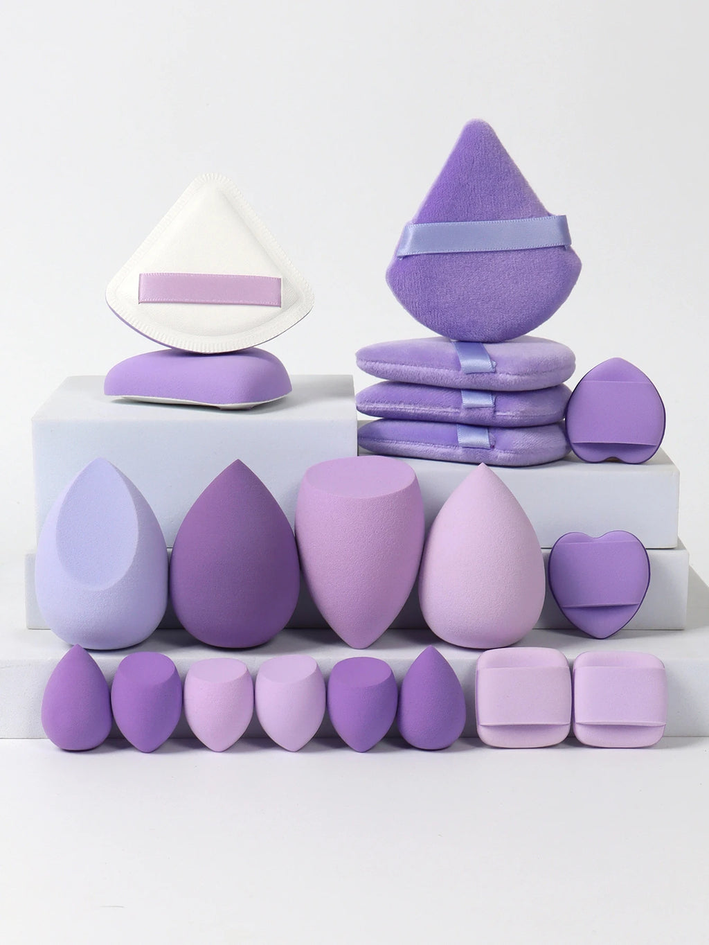 20 Pcs Pink Makeup Sponge & Puff Set for Face Cream, Powder, and Concealer – Soft Blending Applicator Tool