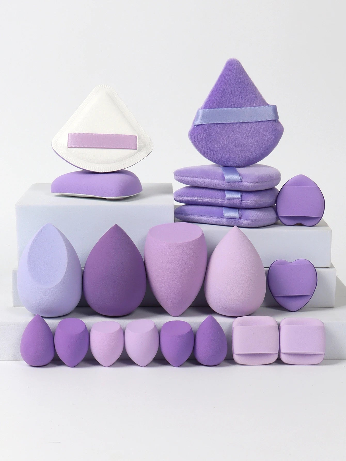 20 Pcs Pink Makeup Sponge & Puff Set for Face Cream, Powder, and Concealer – Soft Blending Applicator Tool