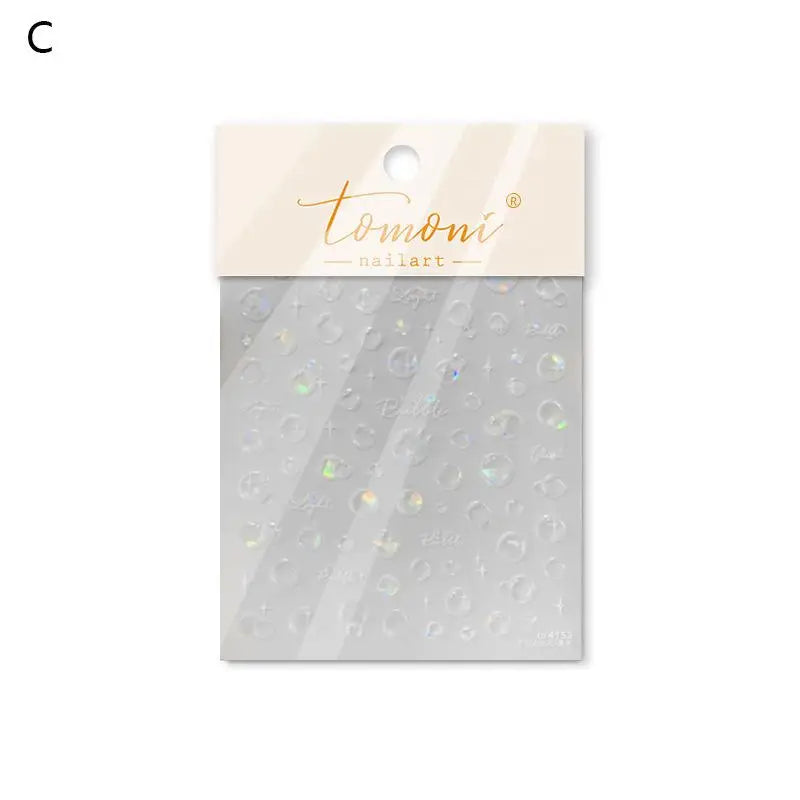 3D Summer Ocean Nail Stickers – Shell, Bubble & Dolphin Decals