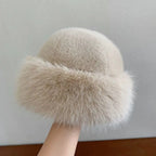 Women’s Faux Fox Fur Winter Hat – Warm Snow Ski Cap, Windproof Russian Style Ear Warmer Bonnet