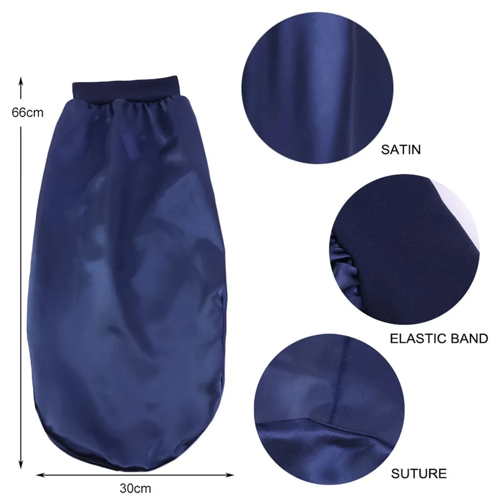 1pc Extra Large Silky Satin Sleep Bonnet for Straight Curly Hair, Dreadlocks, and Braids – Long Night Sleeping Cap
