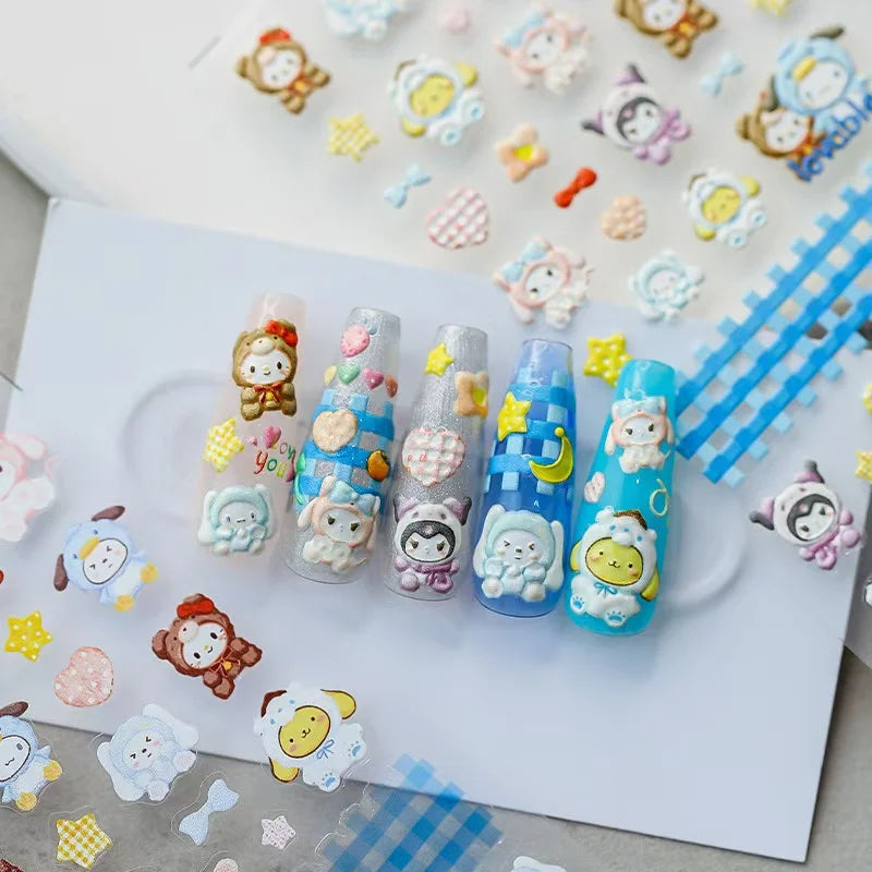 5D Little Twin Stars Nail Stickers – Sanrio Anime Decals