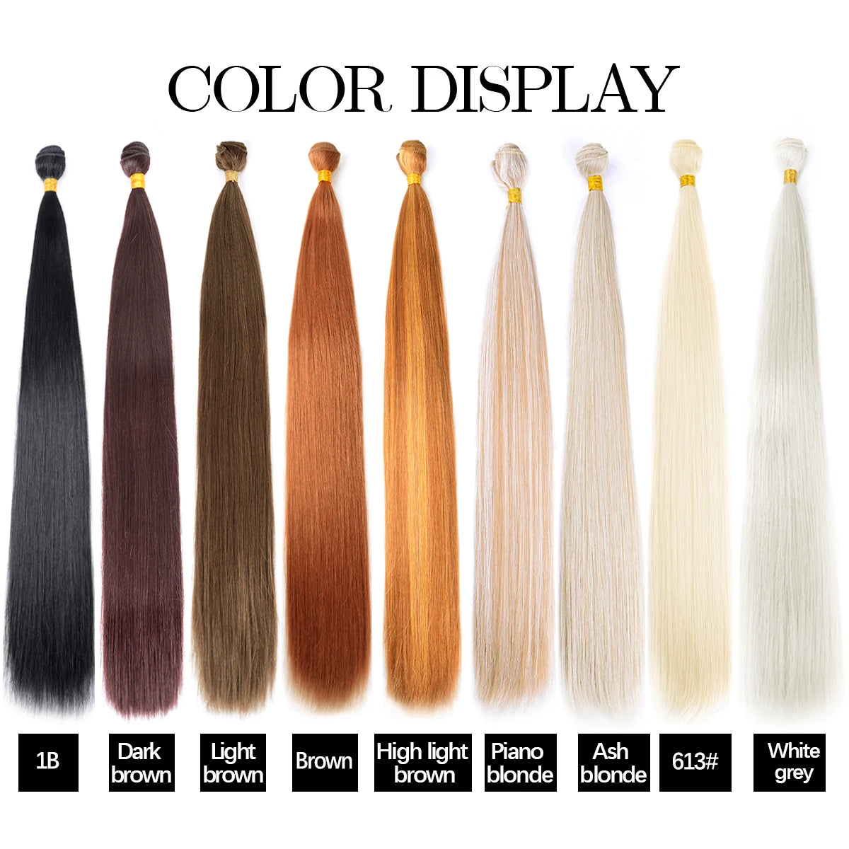 24" Straight Synthetic Hair Bundles – Ombre Blonde Extensions