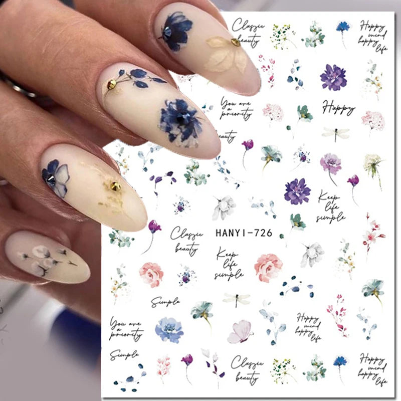 3D Floral & Butterfly Nail Art Stickers