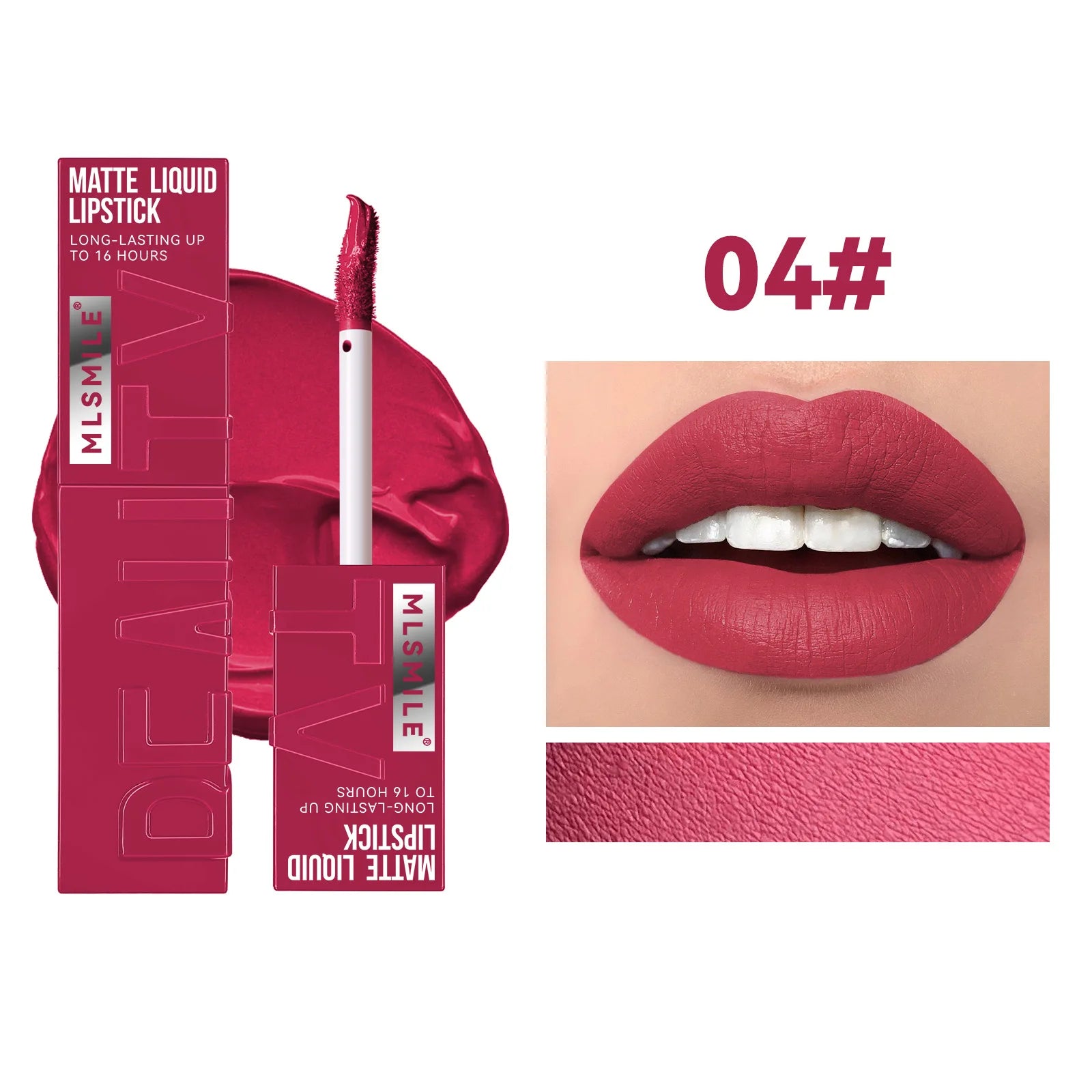 MLSMILE 6-Color Velvet Matte Lip Glaze – Waterproof, Long-Lasting, Non-Stick Lip Tint