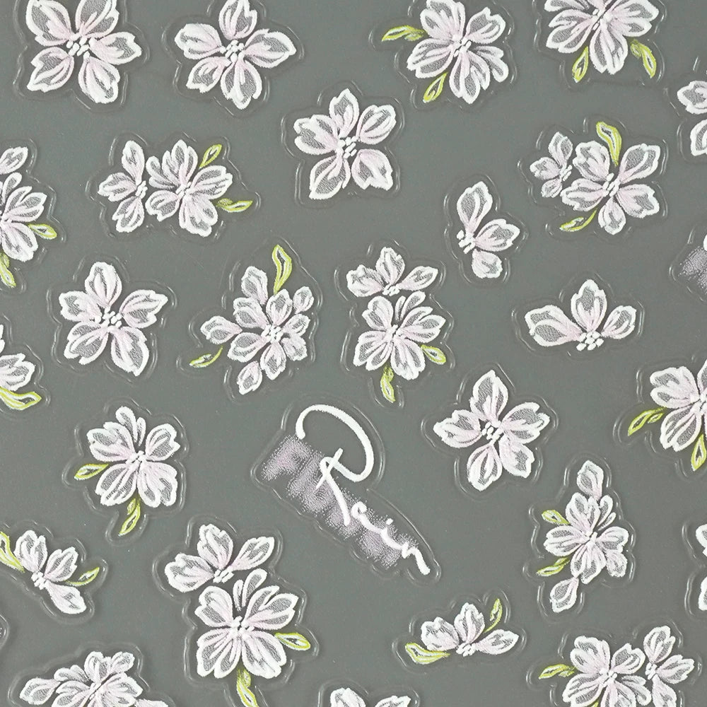 5D Spring Flower Nail Stickers – Embossed Floral Manicure Decals