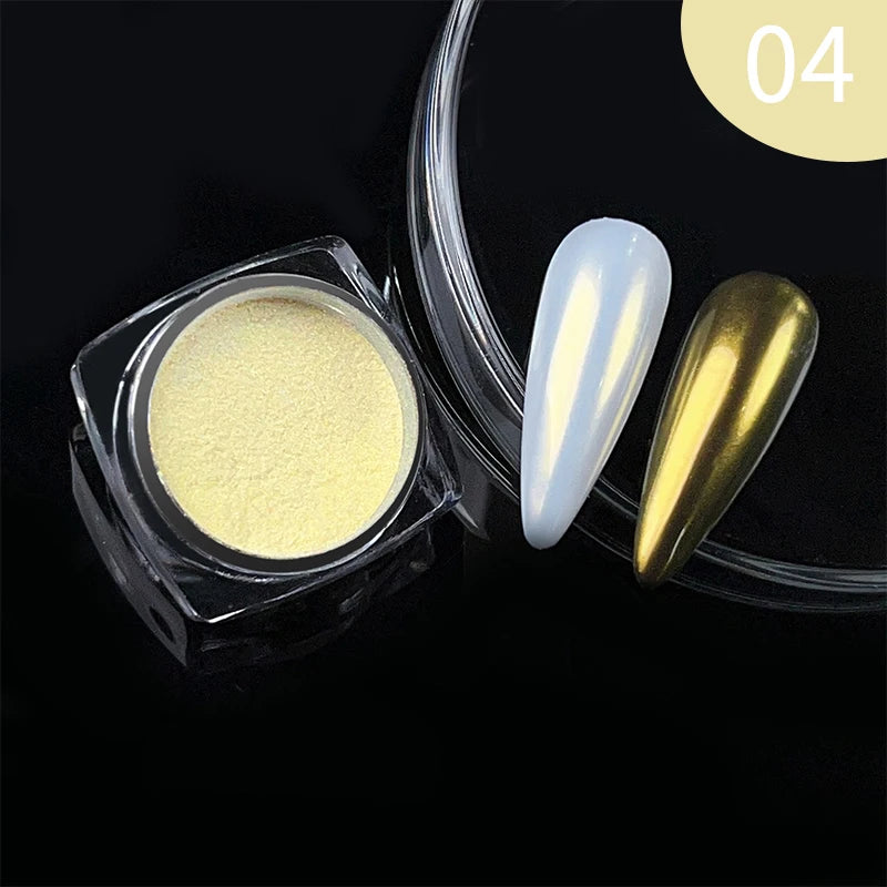 10g Gradient Pearl Nail Powder – Metallic Aurora Effect Glitter Dust for UV Gel Nail Art Decorations