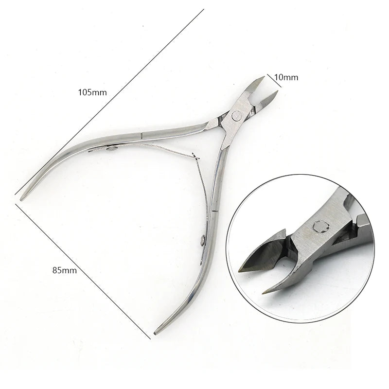 1pc Stainless Steel Dead Skin Remover – Double-Ended Cuticle Pusher & Nail Art Cleaner Tool