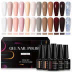 MEET ACROSS 12pcs Macaron Gel Nail Polish Set – UV Soak Off Manicure Kit
