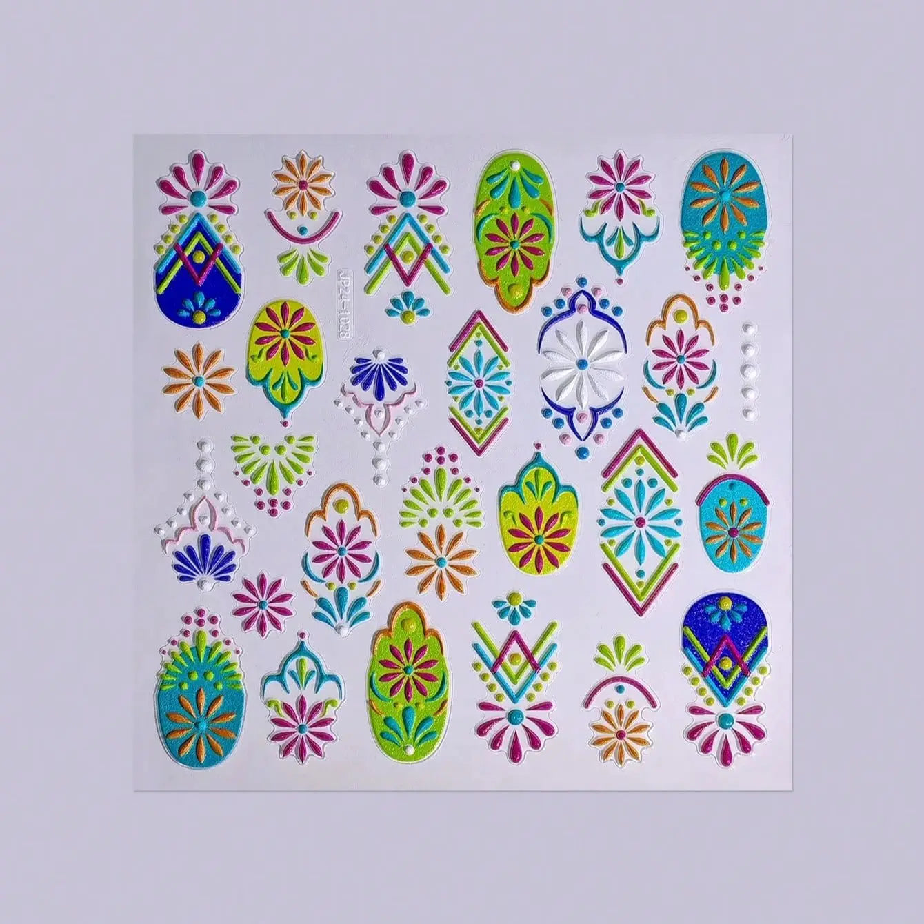 1/2/5pcs 5D Bohemian Floral Nail Stickers – Mandala Embossed Decals