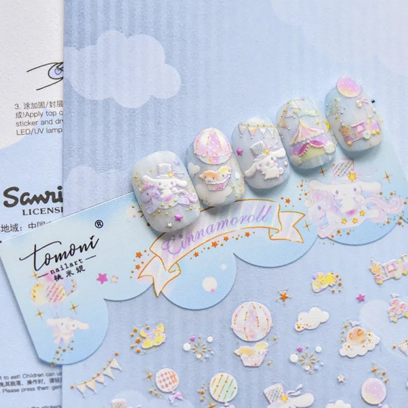5D Anime Nail Stickers – Hello Kitty, Kuromi & Cinnamoroll