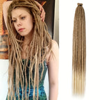 24" Straight Dreadlock Clip-In Extensions – 10 Strands Soft Synthetic Hair
