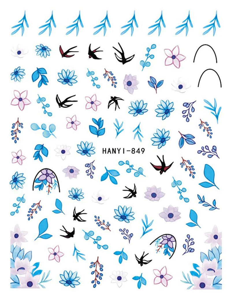 3D Floral & Butterfly Nail Art Stickers