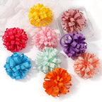 2Pcs Double Color Ribbon Flower Hairpins – Handmade Princess Hair Clips & Barrettes for Girls