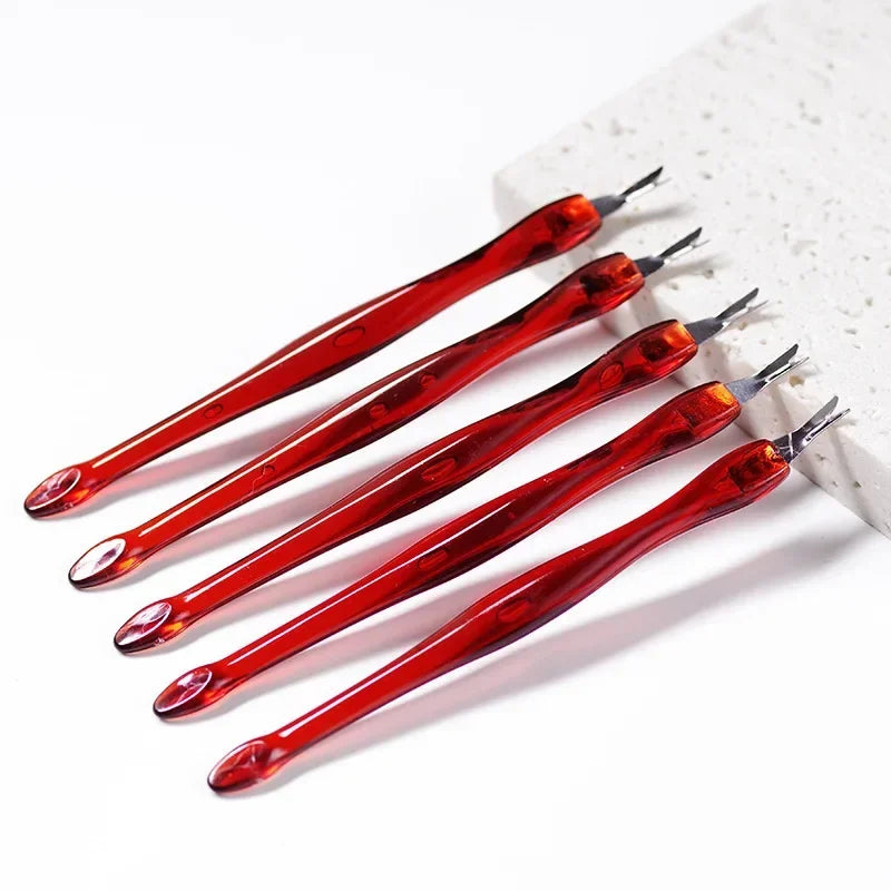 Stainless Steel Cuticle Pusher & Trimmer – Nail Art Fork Tool for Dead Skin Removal & Manicure Care