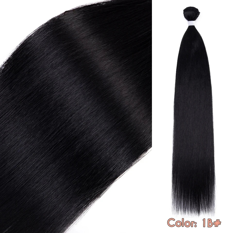 Straight Synthetic Hair Bundles – Yaki Texture, Super Long, Full to Ends
