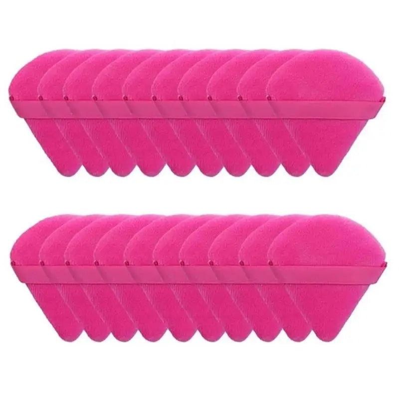 10/20Pcs Triangle Velvet Powder Puff Mini Face Makeup Sponge Washable Lightweight Cosmetic Tool