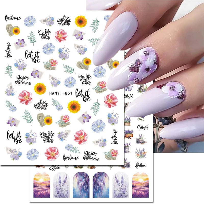 3D Floral & Butterfly Nail Art Stickers