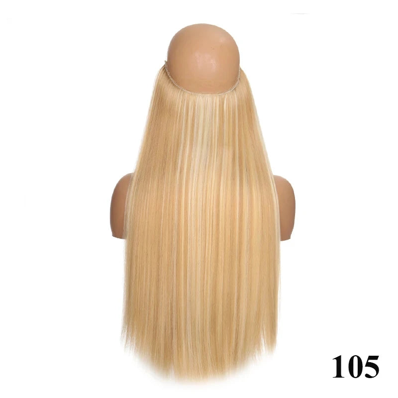 Fish Line Hair Extensions – Straight & Curly, 40/50/60cm, Daily Wear