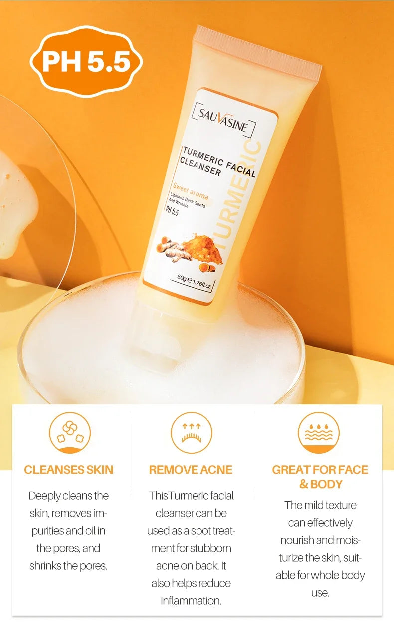 Turmeric Brightening Cleanser – Deep Clean, Acne & Dark Spot Care