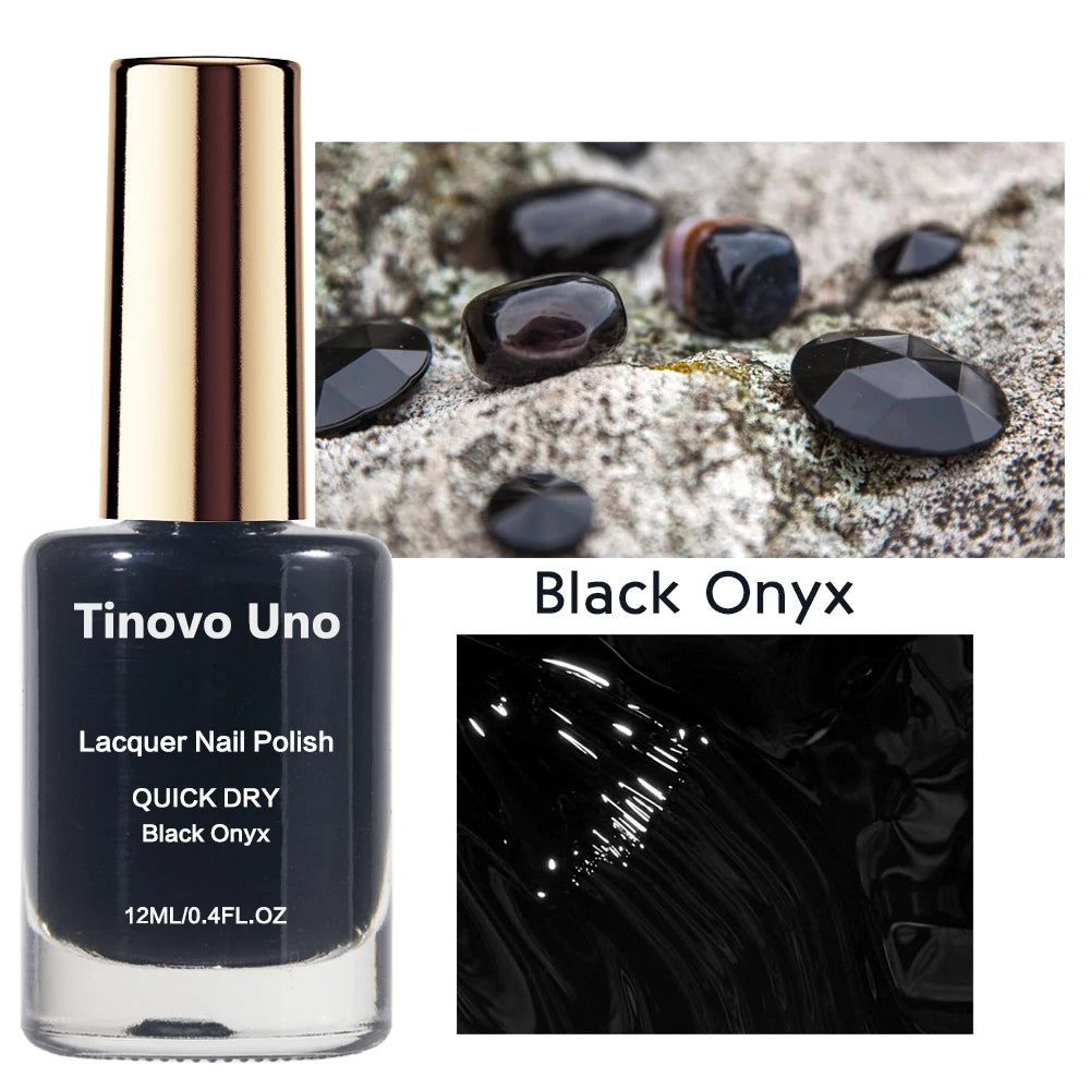Black Nail Lacquer – Quick Dry, Long-Lasting Shine, 12ml
