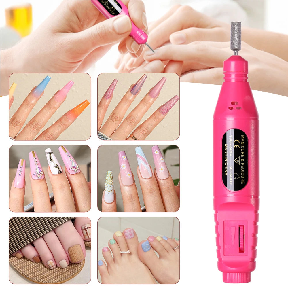 Electric Nail Drill Machine – Professional Manicure Milling Cutter & Nail Art Drill Pen for Salon Use