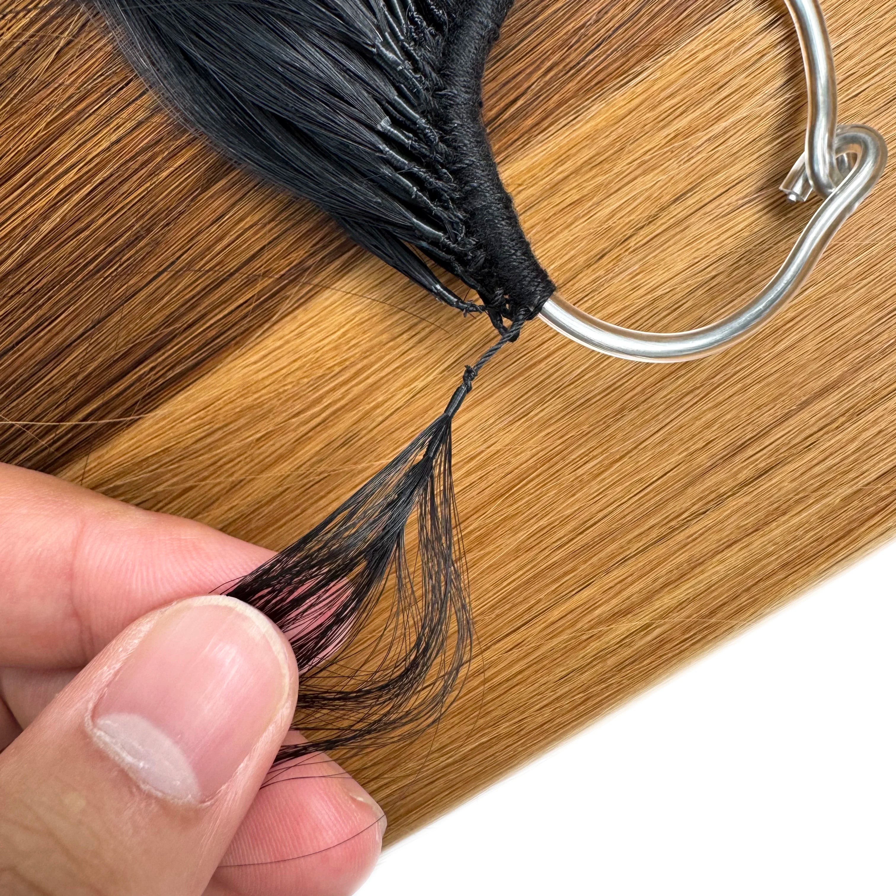 Korean Cotton Thread Tip Hair Extensions – 100% Human Hair, Double Drawn