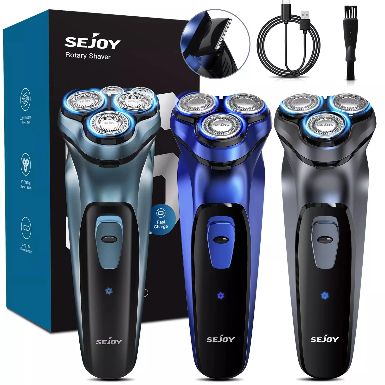 Rechargeable Electric Razor for Men – Portable Rotary Shaver & Beard Trimmer, Ideal Travel Grooming Gift