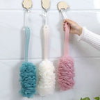 1pc Long Handle Bath Brush – Soft Mesh Shower Scrubber for Back & Body Cleaning