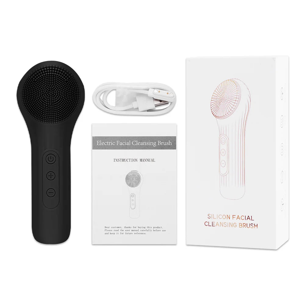 Ultrasonic Silicone Facial Cleansing Brush – Deep Pore & Blackhead Massager
