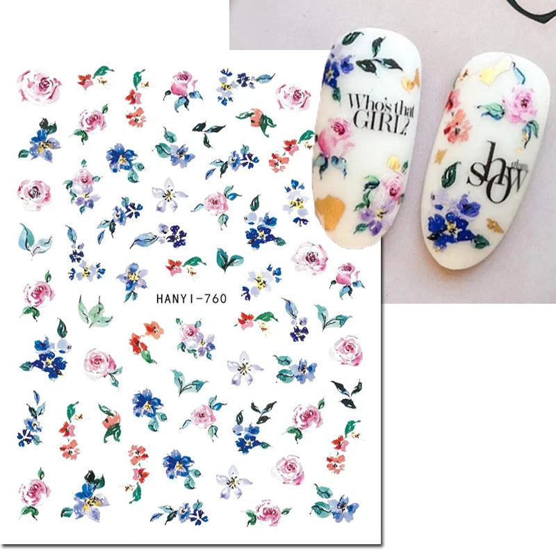 3D Floral & Butterfly Nail Art Stickers