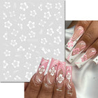 3D Y2K Hibiscus Floral Nail Stickers