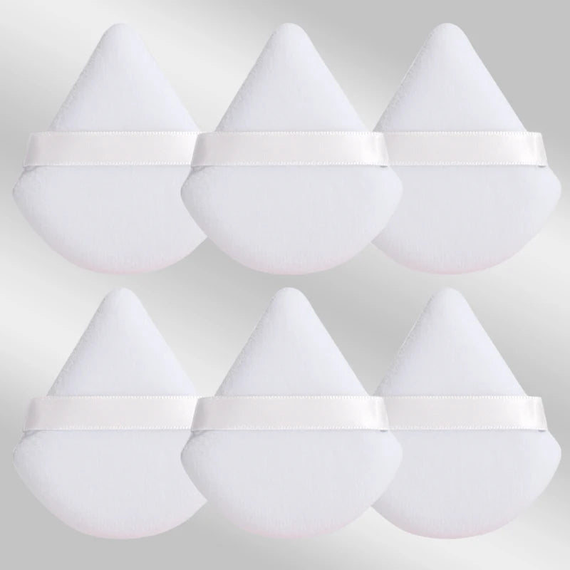 6 Pcs Triangular Makeup Sponge Puffs Soft Skin-Friendly Foundation Blenders for Home or Travel Use